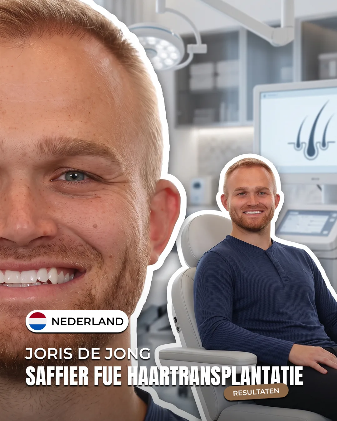 Joris de Jong — Saffier FUE haartransplantatie